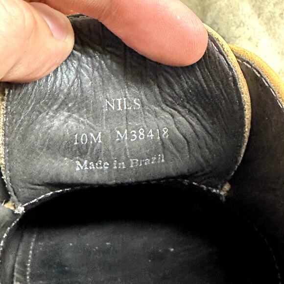 NWOT Helm Nils Blucher Derby Tan Box Leather Made in Brazil US Men's Size 11 - Picture 9 of 10